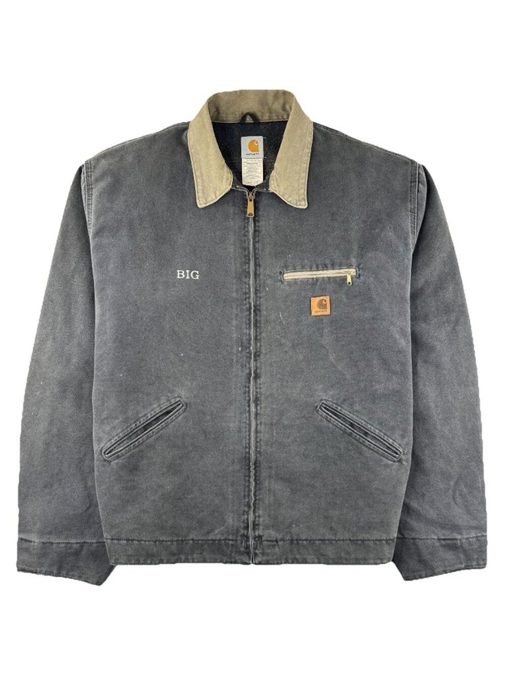 VTG Carhartt J97 PTL Detroit Jacket Mens 3XLT Petrol Gray Fade Blanket Lined USA